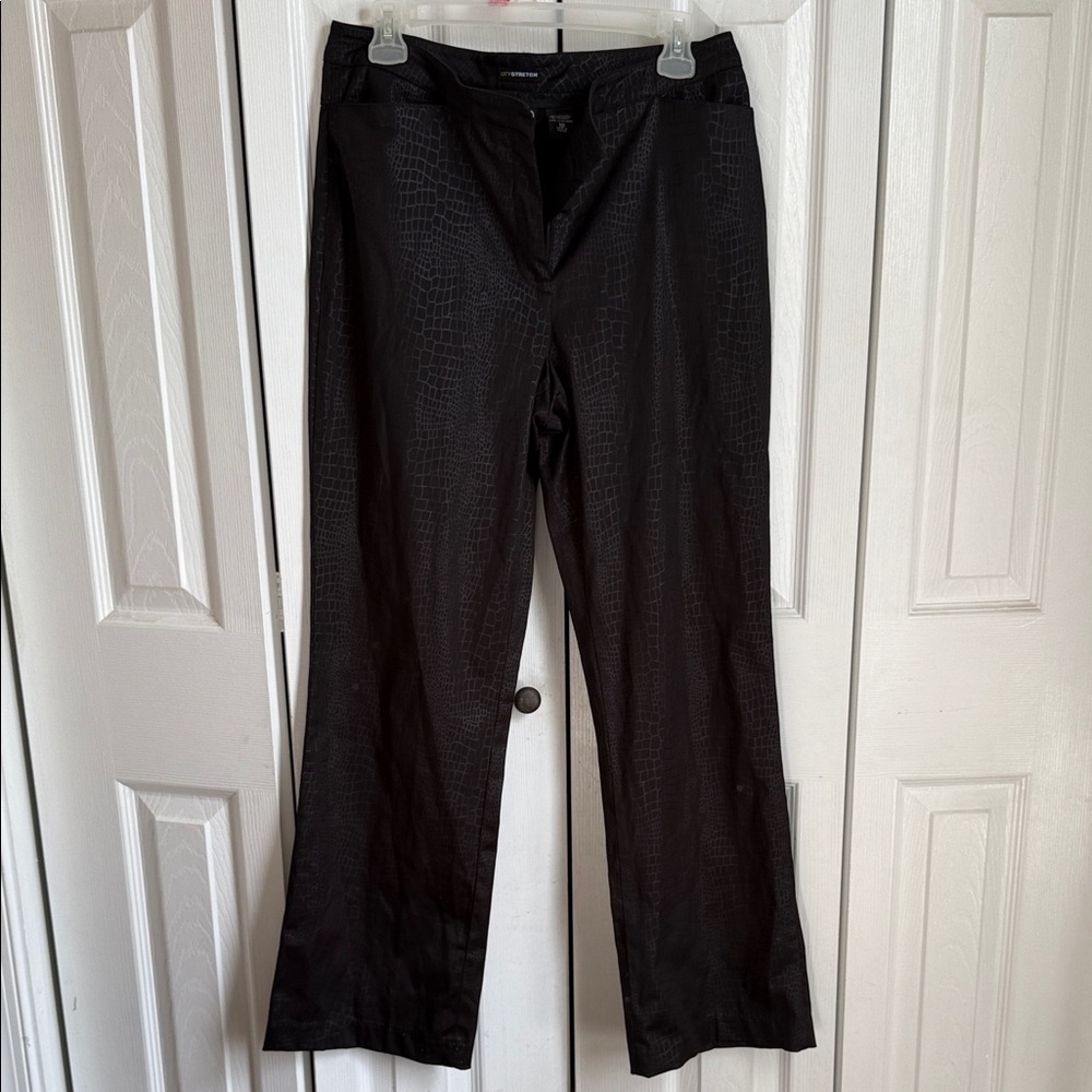 New York & Company Black Croc-Textured Pants